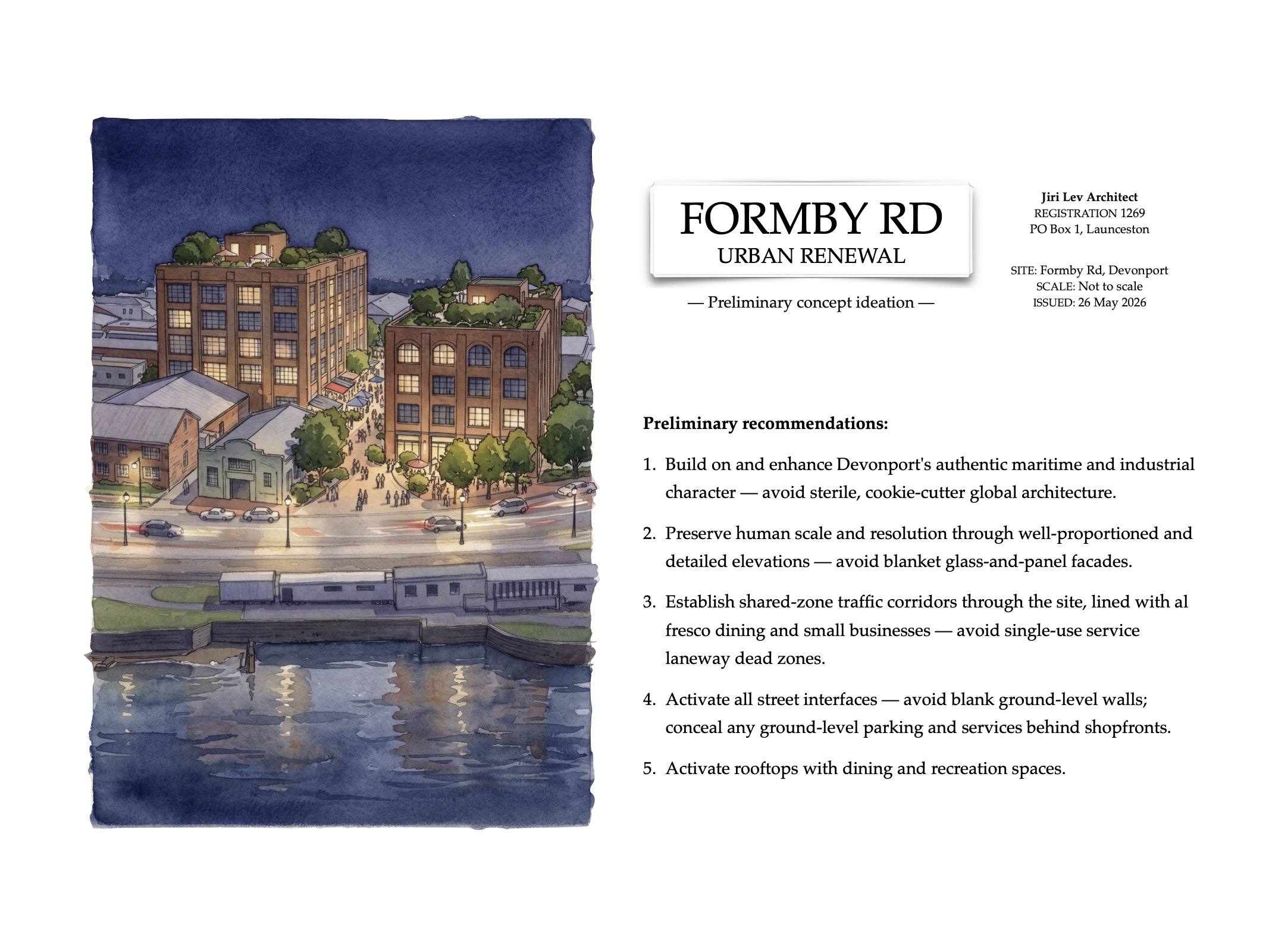 Devonport Formby Road Urban Renewal Concept