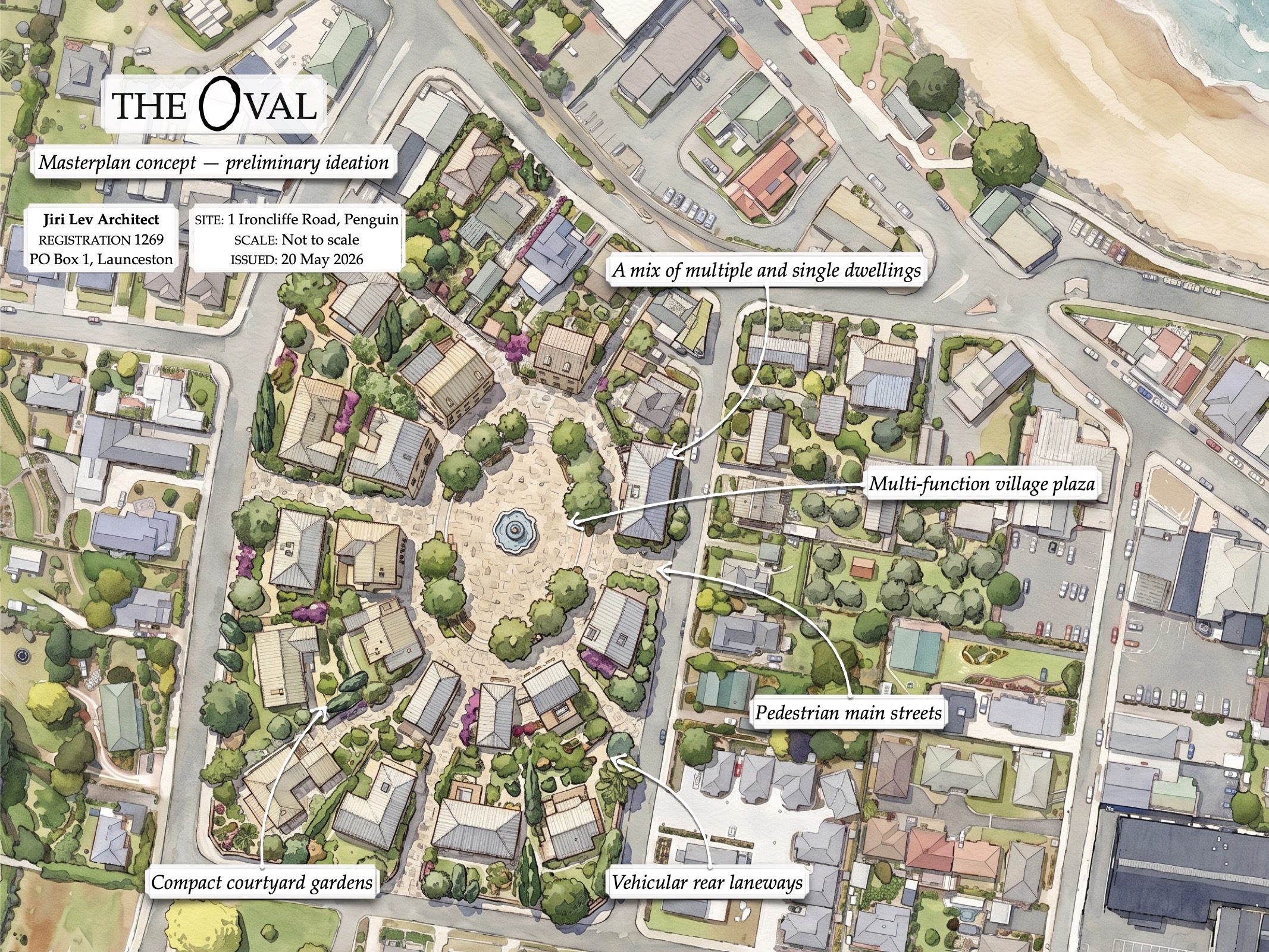 Penguin football oval housing masterplan concept
